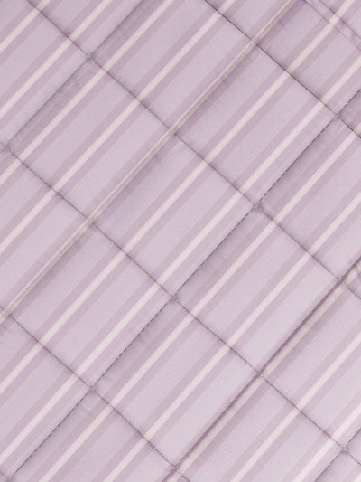 Super Soft 100% Natural Cotton Fabric Comforter For All Weather <small> (stripe-lilac/pink)</small>