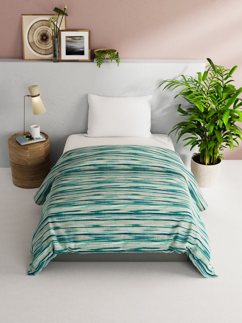 Super Soft 100% Natural Cotton Fabric Comforter For All Weather <small> (abstract-aqua/mint)</small>