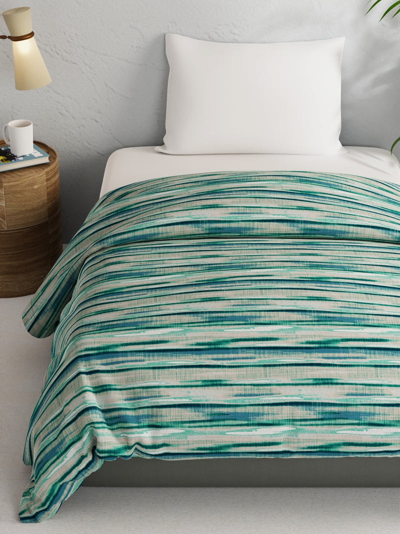 Super Soft 100% Natural Cotton Fabric Comforter For All Weather <small> (abstract-aqua/mint)</small>