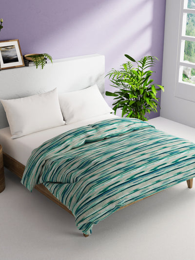 Super Soft 100% Natural Cotton Fabric Comforter For All Weather <small> (abstract-aqua/mint)</small>