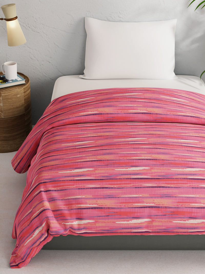 Super Soft 100% Natural Cotton Fabric Comforter For All Weather <small> (abstract-pink/multi)</small>