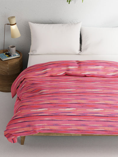 Super Soft 100% Natural Cotton Fabric Comforter For All Weather <small> (abstract-pink/multi)</small>