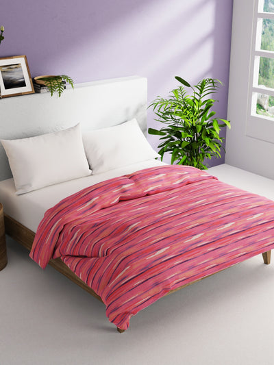 Super Soft 100% Natural Cotton Fabric Comforter For All Weather <small> (abstract-pink/multi)</small>