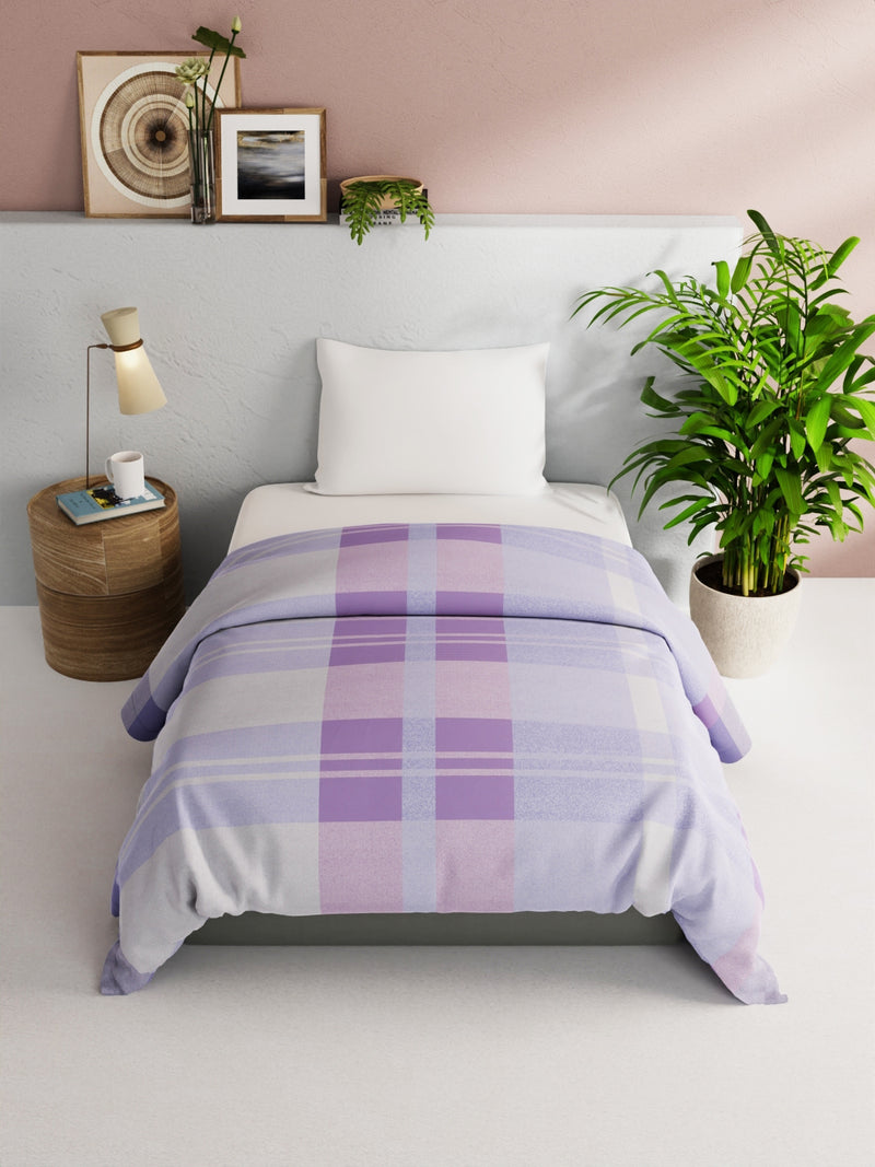 Super Soft 100% Natural Cotton Fabric Comforter For All Weather <small> (geometric-purple)</small>