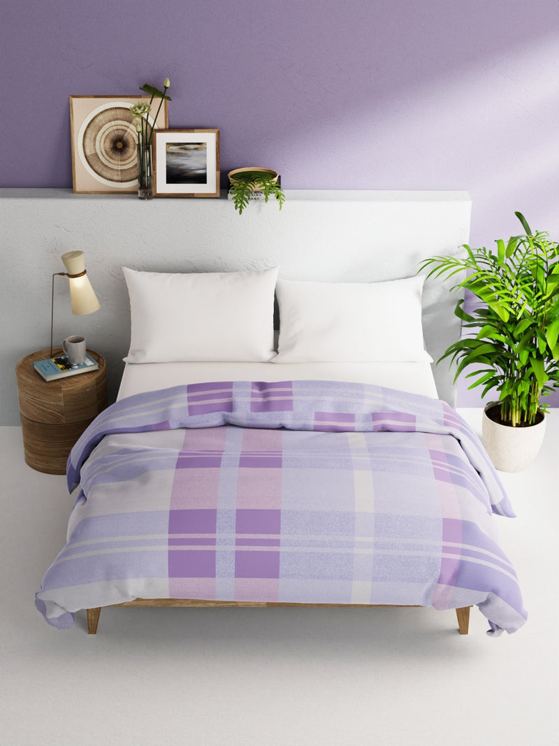 Super Soft 100% Natural Cotton Fabric Comforter For All Weather <small> (geometric-purple)</small>