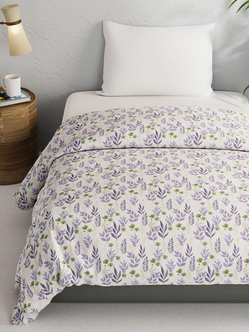 Super Soft 100% Natural Cotton Fabric Comforter For All Weather <small> (floral-green/purple)</small>