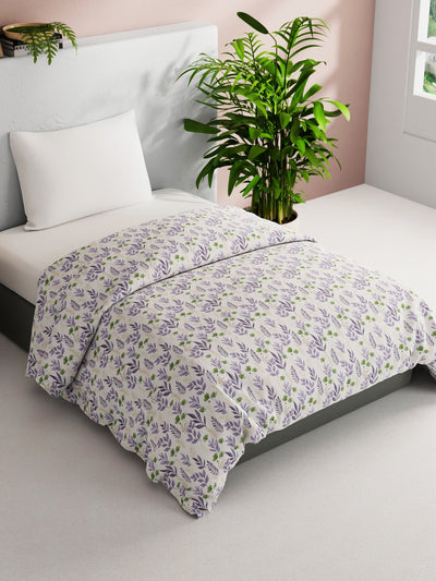 Super Soft 100% Natural Cotton Fabric Comforter For All Weather <small> (floral-green/purple)</small>