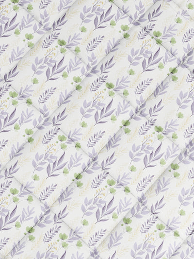 Super Soft 100% Natural Cotton Fabric Comforter For All Weather <small> (floral-green/purple)</small>