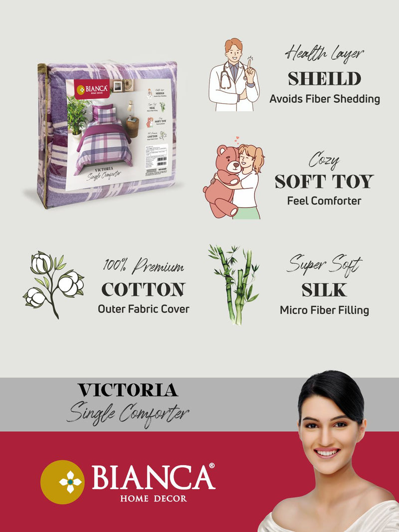 Super Soft 100% Natural Cotton Fabric Comforter For All Weather <small> (floral-green/purple)</small>