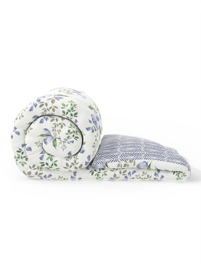 Super Soft Microfiber Double Comforter For All Weather <small> (floral-blue)</small>