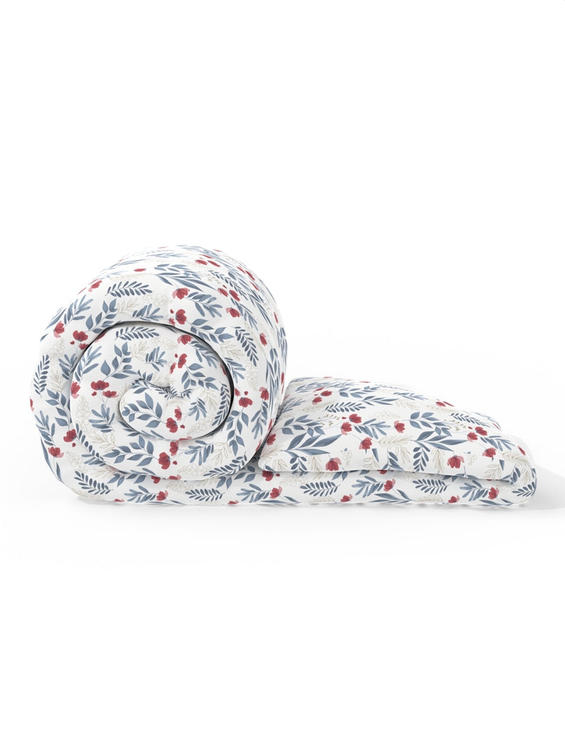 Super Soft 100% Cotton Fabric Comforter For All Weather <small> (floral-captainblue)</small>