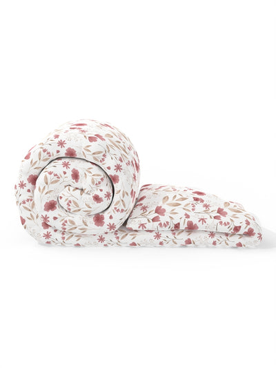 Super Soft 100% Cotton Fabric Comforter For All Weather <small> (floral-bikingred)</small>