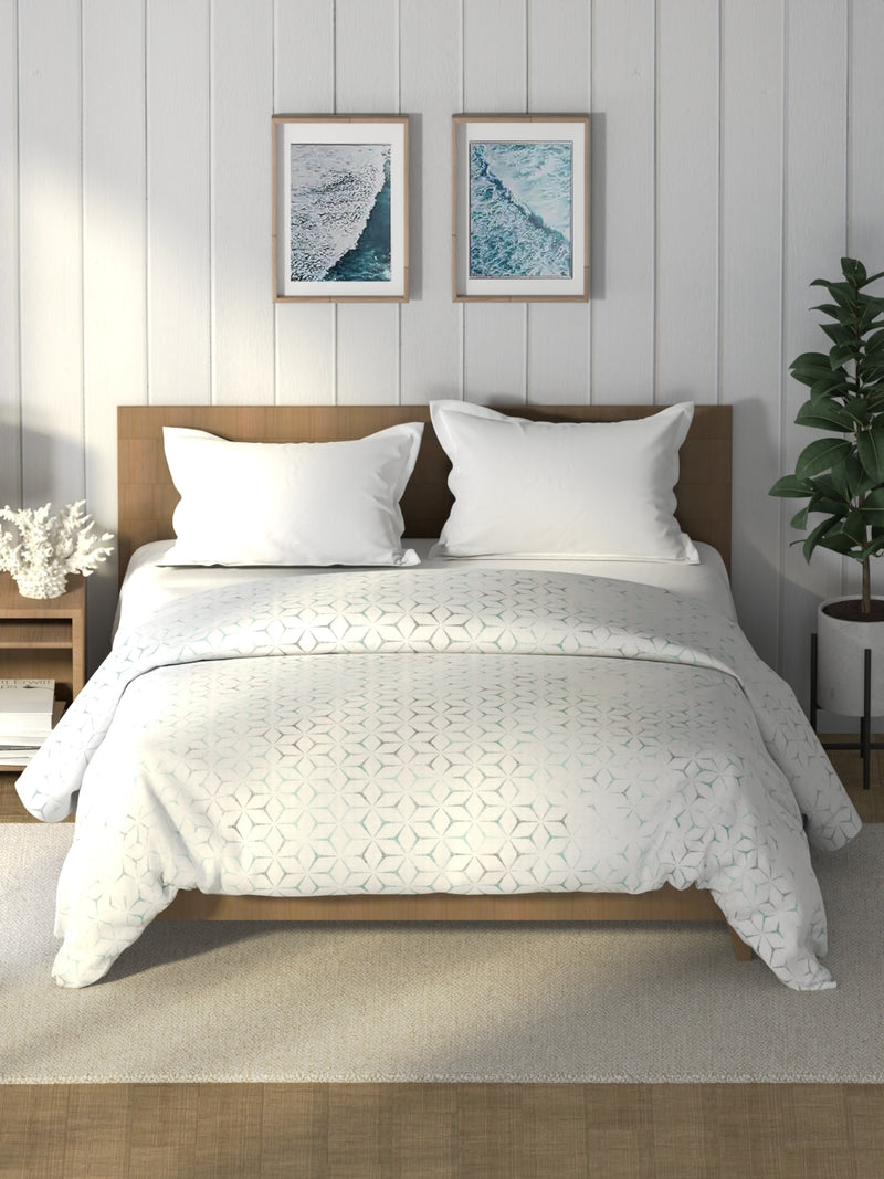 Super Soft 100% Cotton Fabric Comforter For All Weather <small> (geometric-peppergreen)</small>