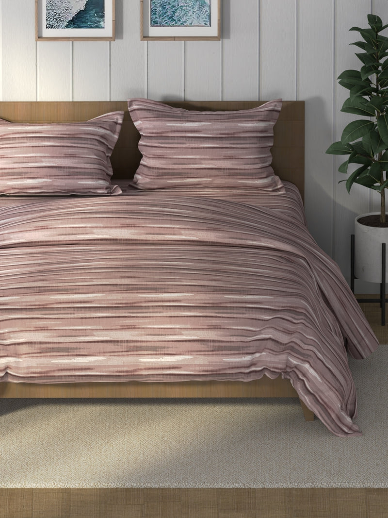 Super Soft 100% Cotton Double Comforter With 1 King Bedsheet And 2 Pillow Covers For All Weather <small> (abstract-peachpower)</small>