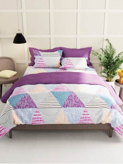 Extra Smooth Micro 2 Single Bedsheet With 2 Pillow Cover <small> (geometric-multi)</small>