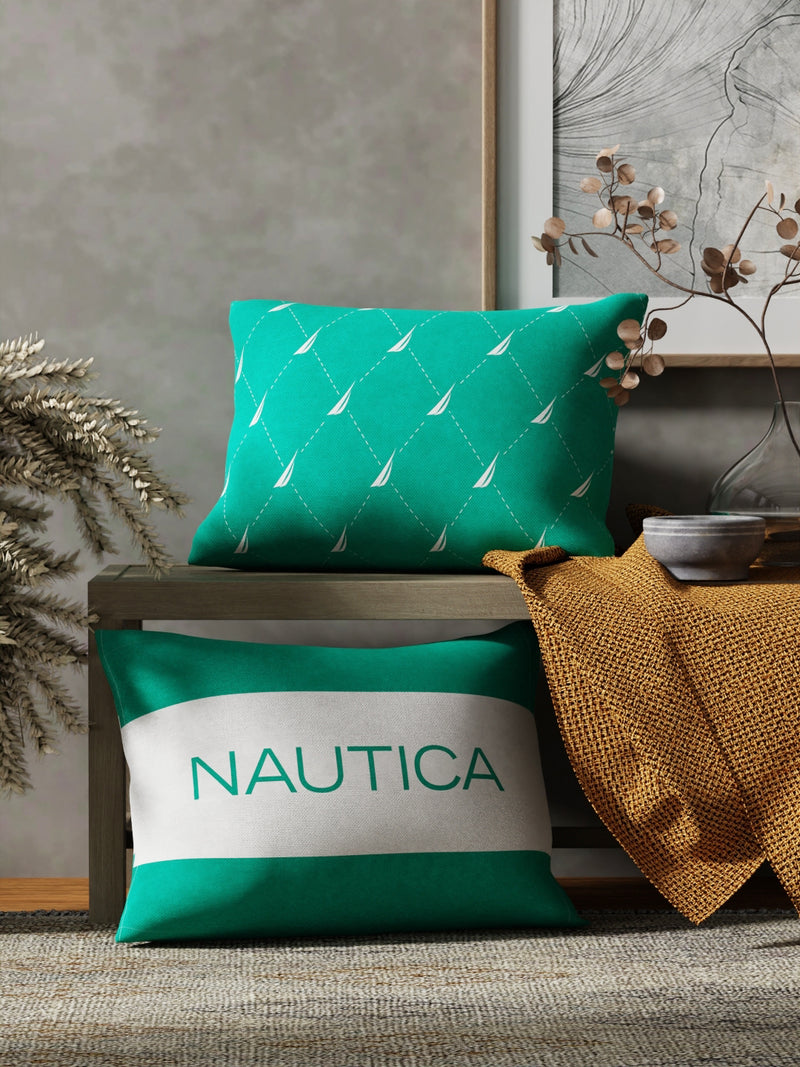 Premium Cotton Printed Cushion Covers <small> (stripe-mint)</small>