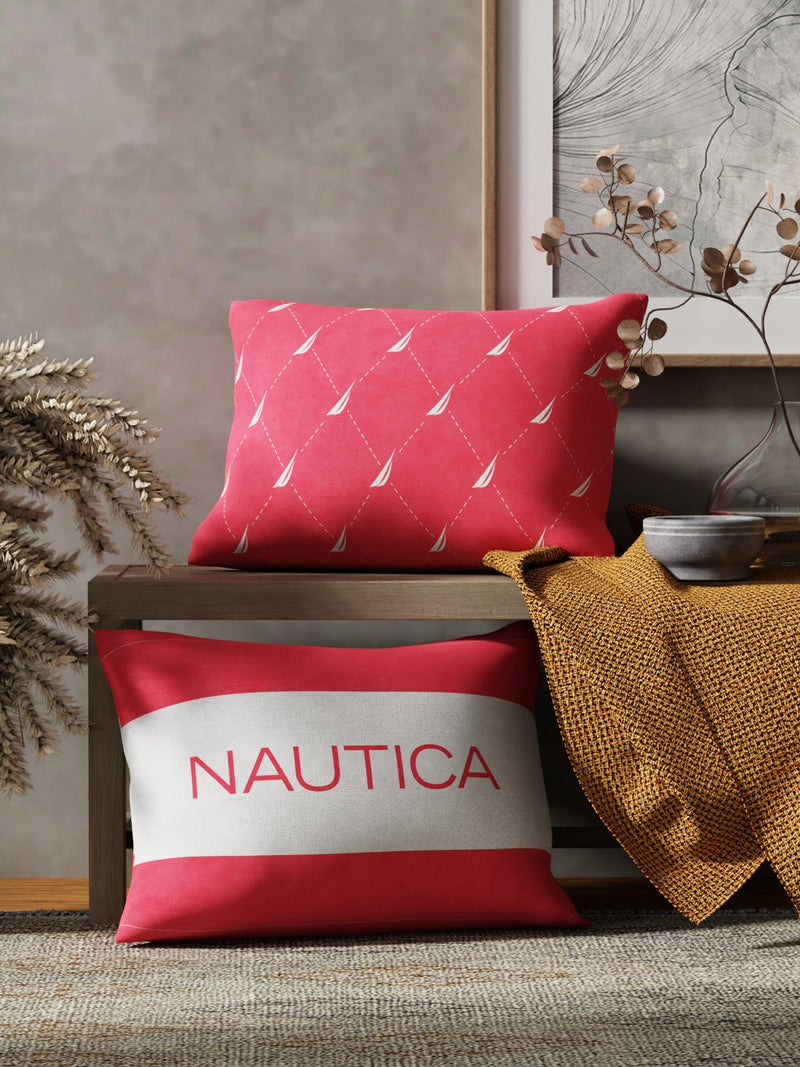 Premium Cotton Printed Cushion Covers <small> (stripe-coral)</small>