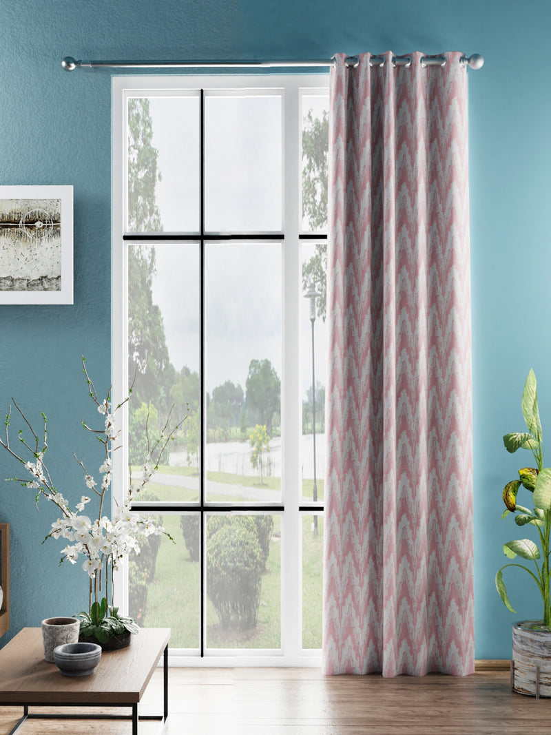 Jacquard Blackout Eyelet Curtain <small> (ornamental-pink)</small>