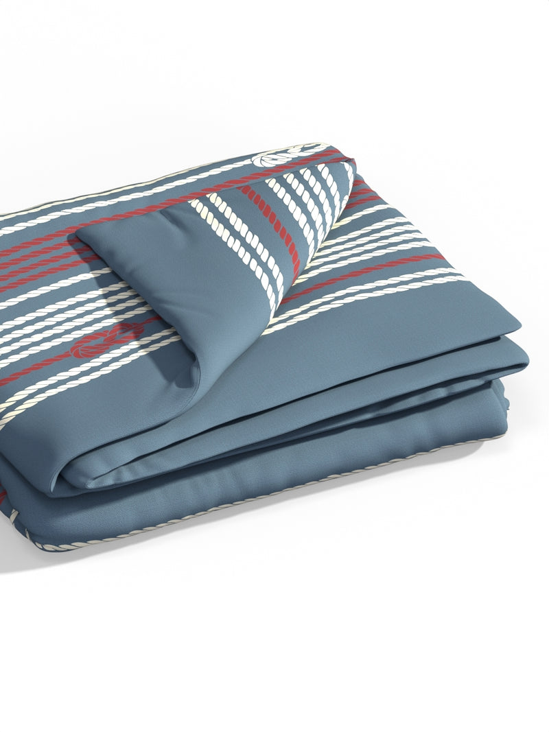 100% Premium Cotton Blanket With Pure Cotton Flannel Filling <small> (ornamental-blue/red)</small>