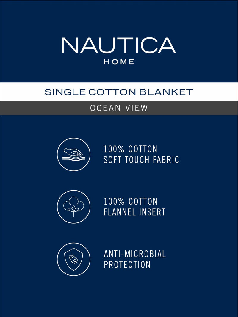 100% Premium Cotton Blanket With Pure Cotton Flannel Filling <small> (ornamental-blue/red)</small>