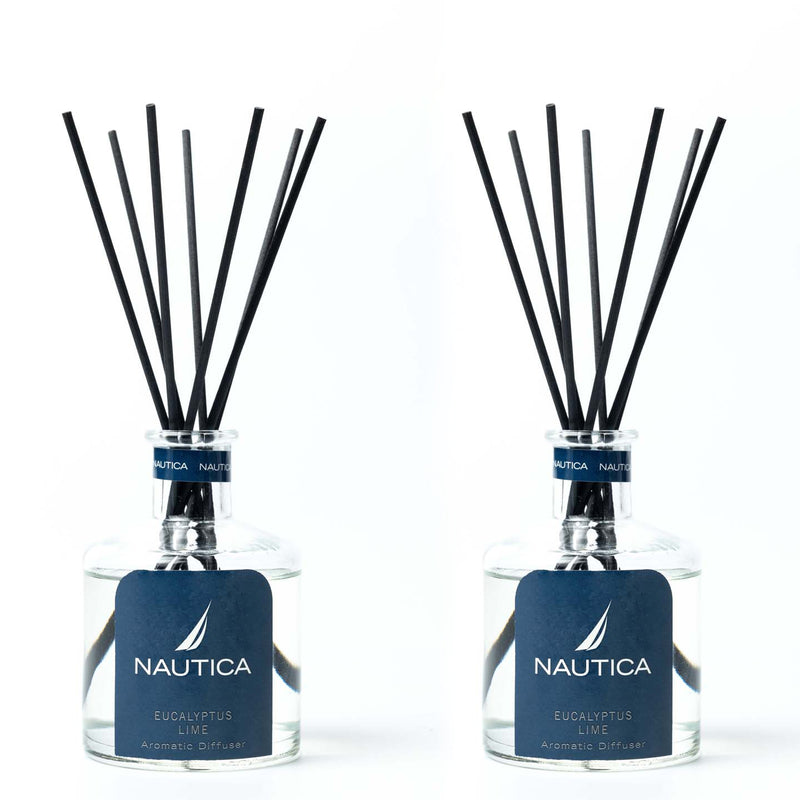 100% Natural Aroma Oil Diffuser Set With 7 Reeds <small> (eucalyptus lime-natural)</small>