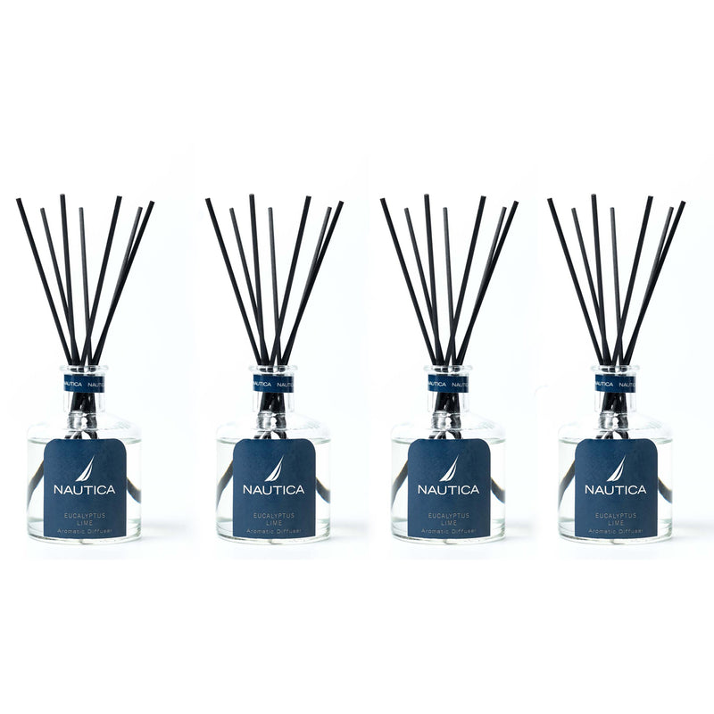 100% Natural Aroma Oil Diffuser Set With 7 Reeds <small> (eucalyptus lime-natural)</small>