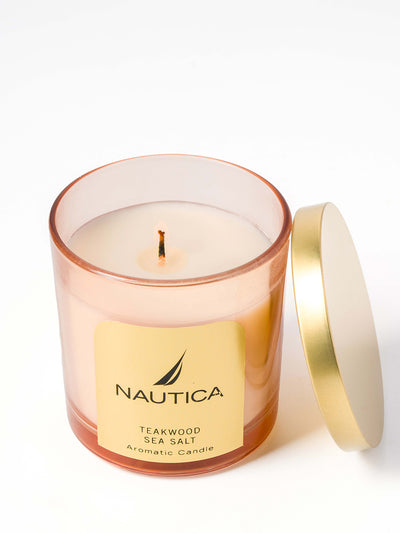 Premium Aroma Fragrance Jar Candle For Home: The Perfect Gift For Cozy Evenings <small> (teak wood sea salt-peach)</small>