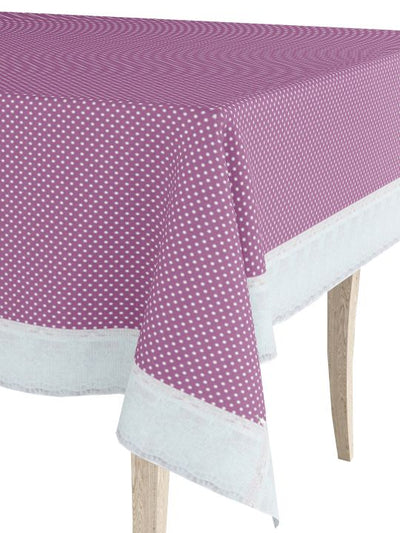 Vinyl Pvc Dining Table Cover Easy To Clean Table Cloth <small> (geomatric-purple)</small>