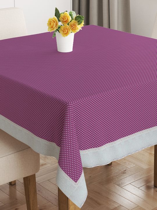 Vinyl Pvc Dining Table Cover Easy To Clean Table Cloth <small> (geomatric-purple)</small>