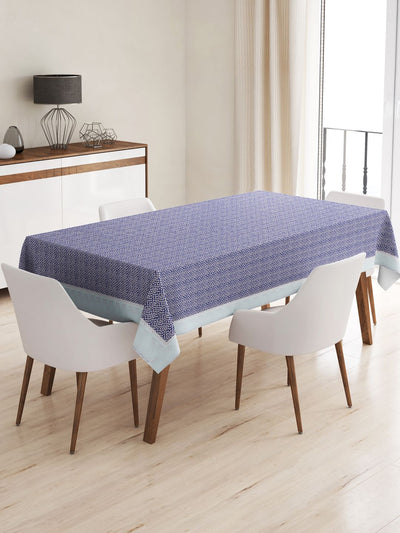 Vinyl Pvc Dining Table Cover Easy To Clean Table Cloth <small> (floral-blue)</small>