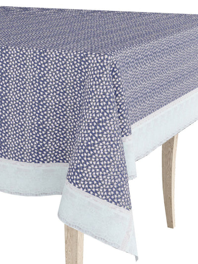 Vinyl Pvc Dining Table Cover Easy To Clean Table Cloth <small> (floral-blue)</small>