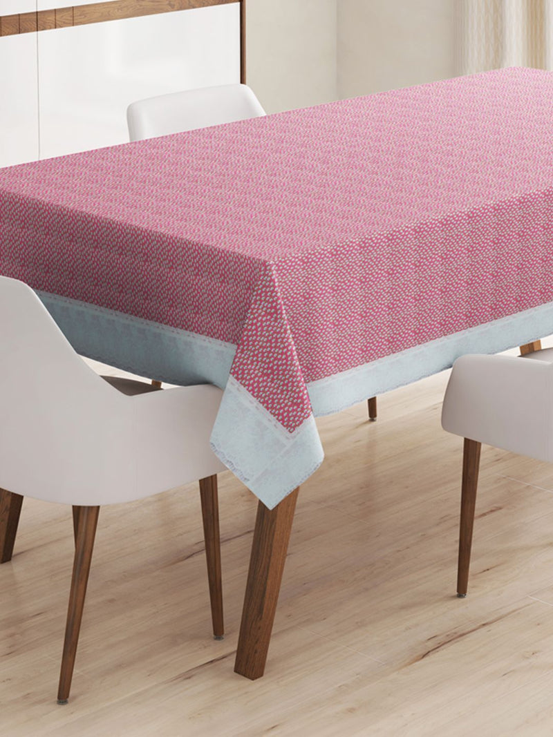 Vinyl Pvc Dining Table Cover Easy To Clean Table Cloth <small> (floral-pink)</small>