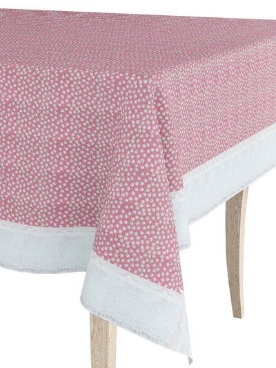 Vinyl Pvc Dining Table Cover Easy To Clean Table Cloth <small> (floral-pink)</small>