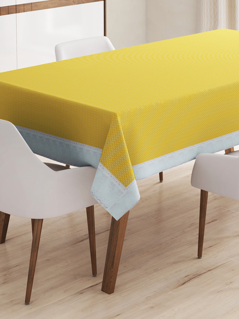 Vinyl Pvc Dining Table Cover Easy To Clean Table Cloth <small> (polka dot-yellow)</small>