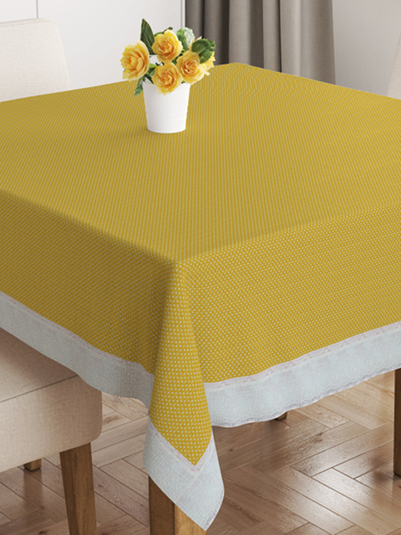 Vinyl Pvc Dining Table Cover Easy To Clean Table Cloth <small> (polka dot-yellow)</small>