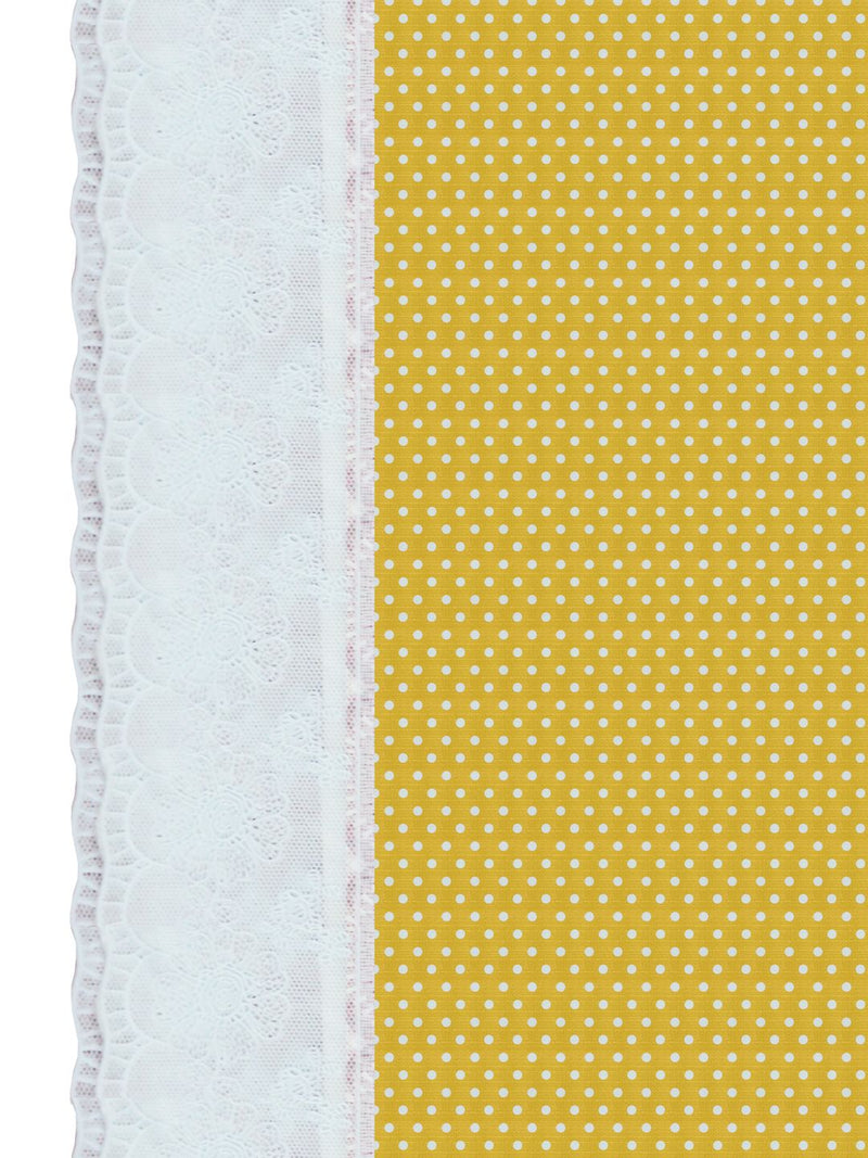 Vinyl Pvc Dining Table Cover Easy To Clean Table Cloth <small> (polka dot-yellow)</small>