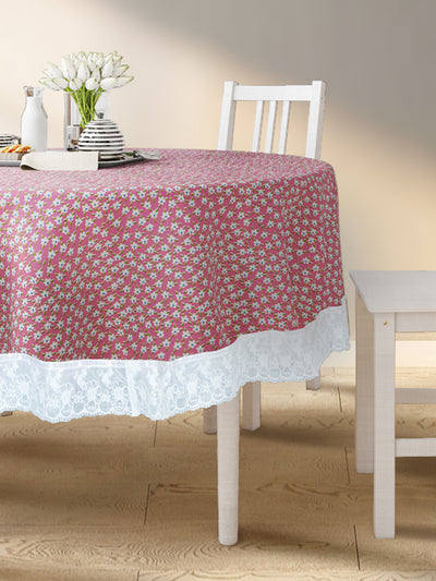 Vinyl Pvc Dining Table Cover Easy To Clean Table Cloth <small> (floral-pink)</small>