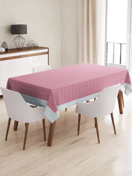 Vinyl Pvc Dining Table Cover Easy To Clean Table Cloth <small> (floral-pink)</small>