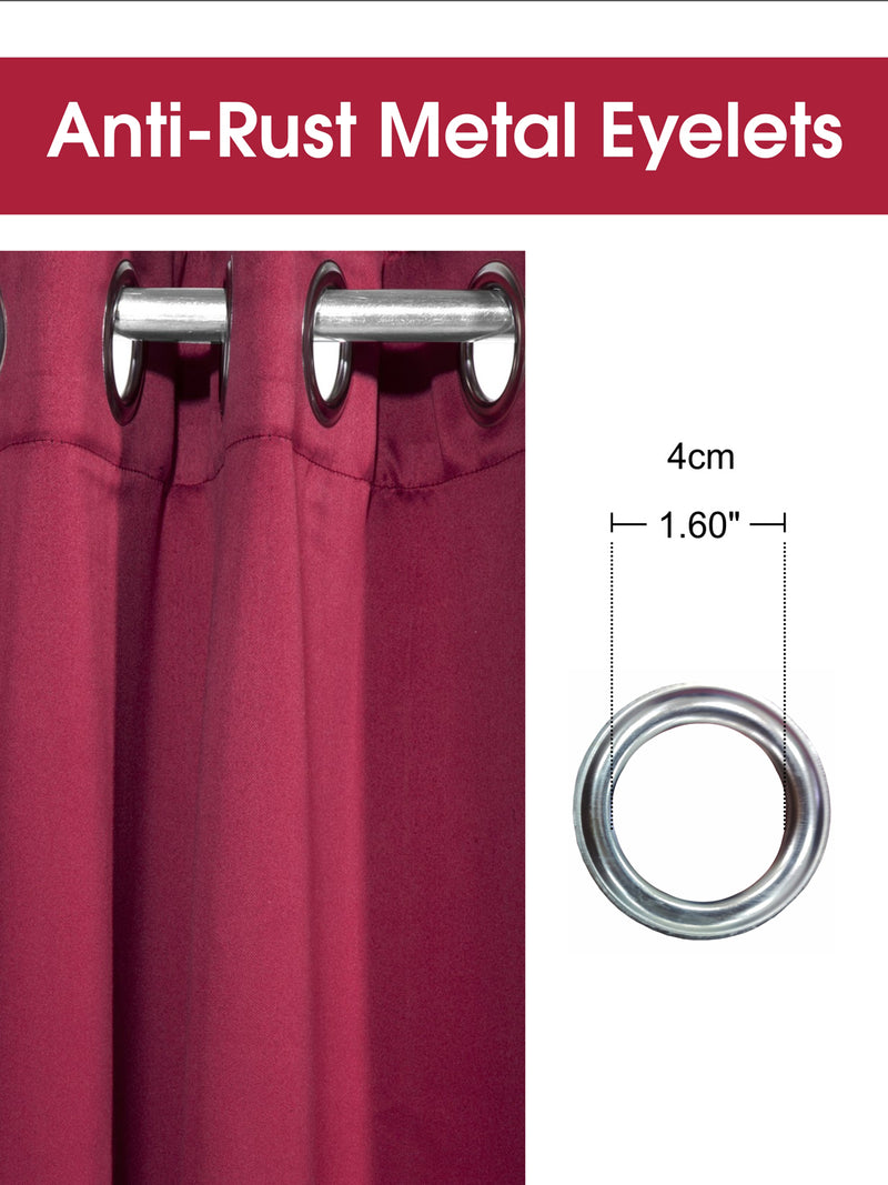 Satin Blackout Light Blocking & Soundproof Curtain <small> (plain-maroon)</small>