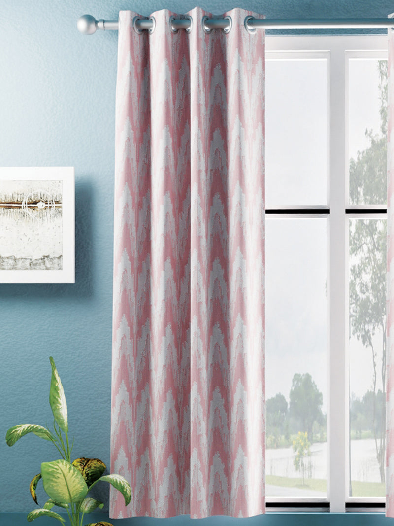 Jacquard Blackout Eyelet Curtain <small> (ornamental-pink)</small>