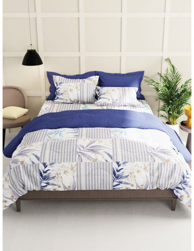 Extra Smooth Micro Single Bedsheet With 1 Pillow Cover <small> (stripe-blue/multi)</small>