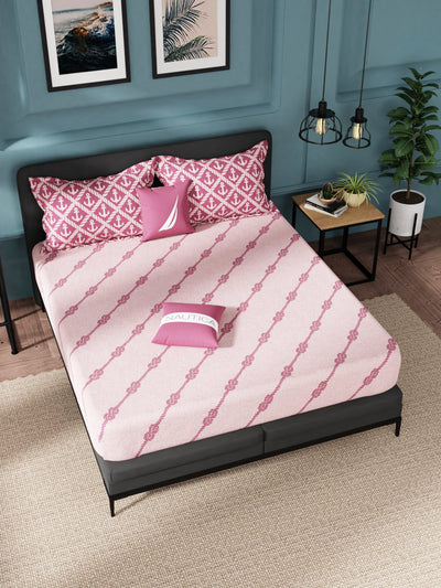 Super Soft 100% Cotton King Bedsheet With 2 Pillow Covers <small> (abstract-red/pink)</small>