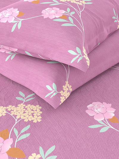 Extra Smooth Micro Double Bedsheet With 2 Pillow Covers <small> (floral-pink)</small>