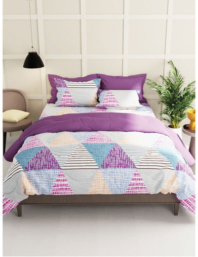 Extra Smooth Micro Single Bedsheet With 1 Pillow Cover <small> (geometric-multi)</small>