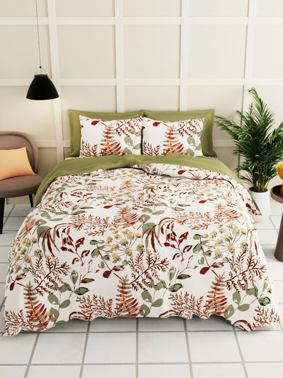 Extra Smooth Micro Double Bedsheet With 2 Pillow Covers <small> (floral-sage)</small>