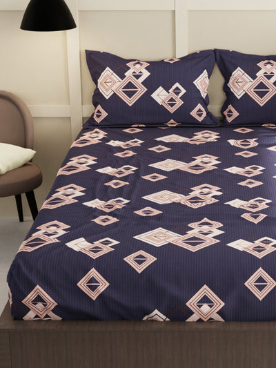 Extra Smooth Micro Double Bedsheet With 2 Pillow Covers <small> (geometric-slate/multi)</small>