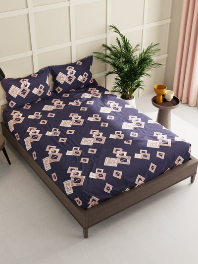 Extra Smooth Micro Double Bedsheet With 2 Pillow Covers <small> (geometric-slate/multi)</small>