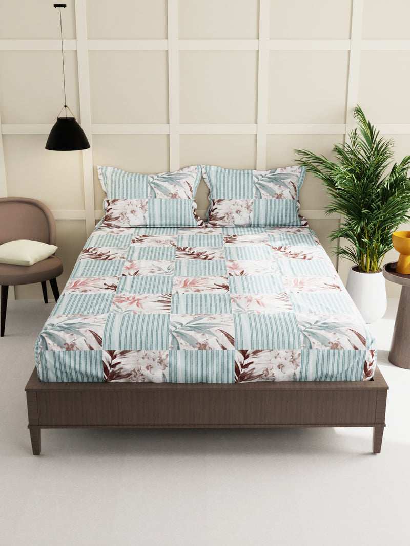 Extra Smooth Micro Double Bedsheet With 2 Pillow Covers <small> (floral-multi)</small>