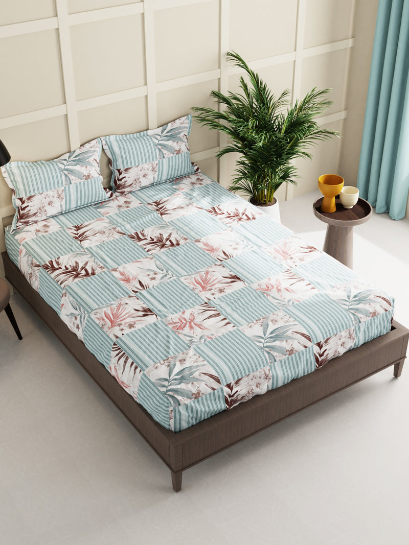 Extra Smooth Micro Double Bedsheet With 2 Pillow Covers <small> (floral-multi)</small>