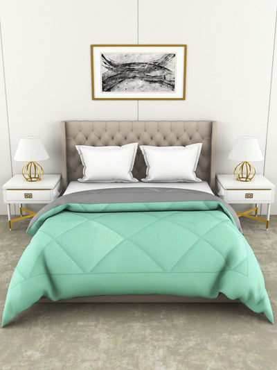 Air Cool Microfiber Reversible Comforter For All Weather <small> (abstract-fall/mint)</small>